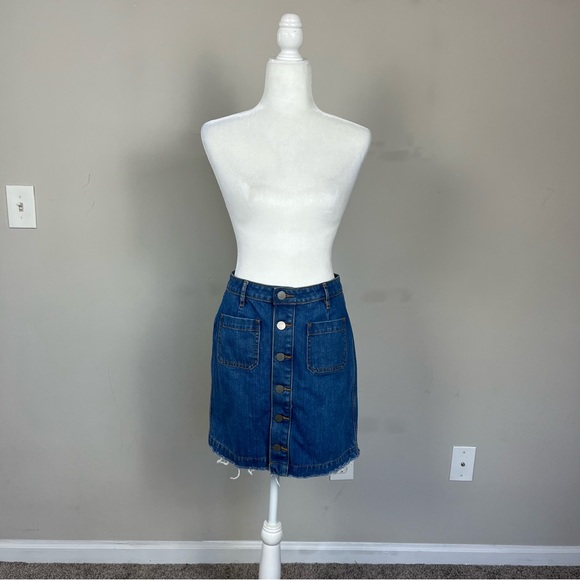LOFT OUTLET BUTTON UP DENIM SKIRT SIZE 2 PETITE - Picture 2 of 12